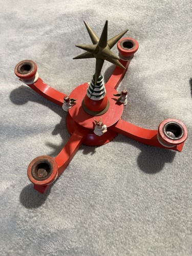 Adventsleuchter aus holz rot - holz,