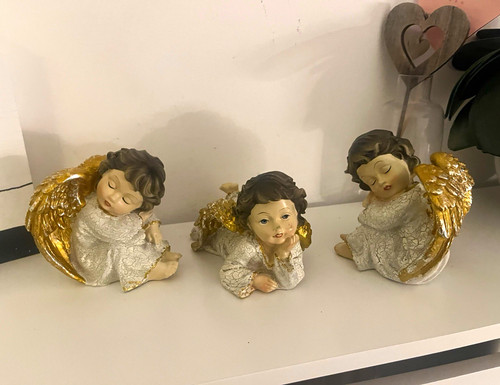 3er set engel figuren - set, liegend